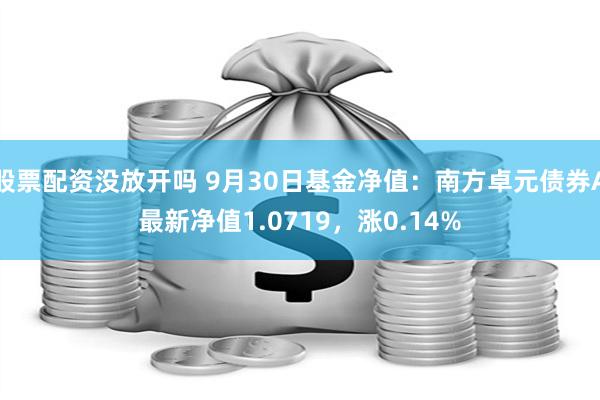 股票配资没放开吗 9月30日基金净值：南方卓元债券A最新净值