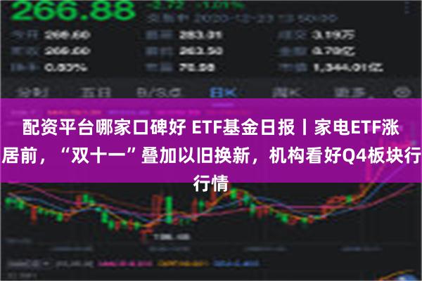 配资平台哪家口碑好 ETF基金日报丨家电ETF涨幅居前，“双