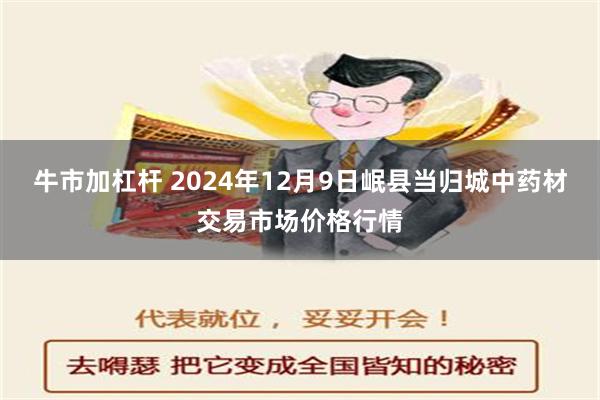 牛市加杠杆 2024年12月9日岷县当归城中药材交易市场价格