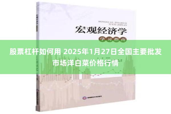 股票杠杆如何用 2025年1月27日全国主要批发市场洋白菜价